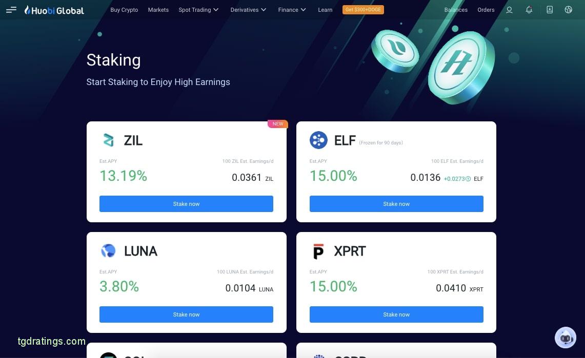 HTX Staking Page