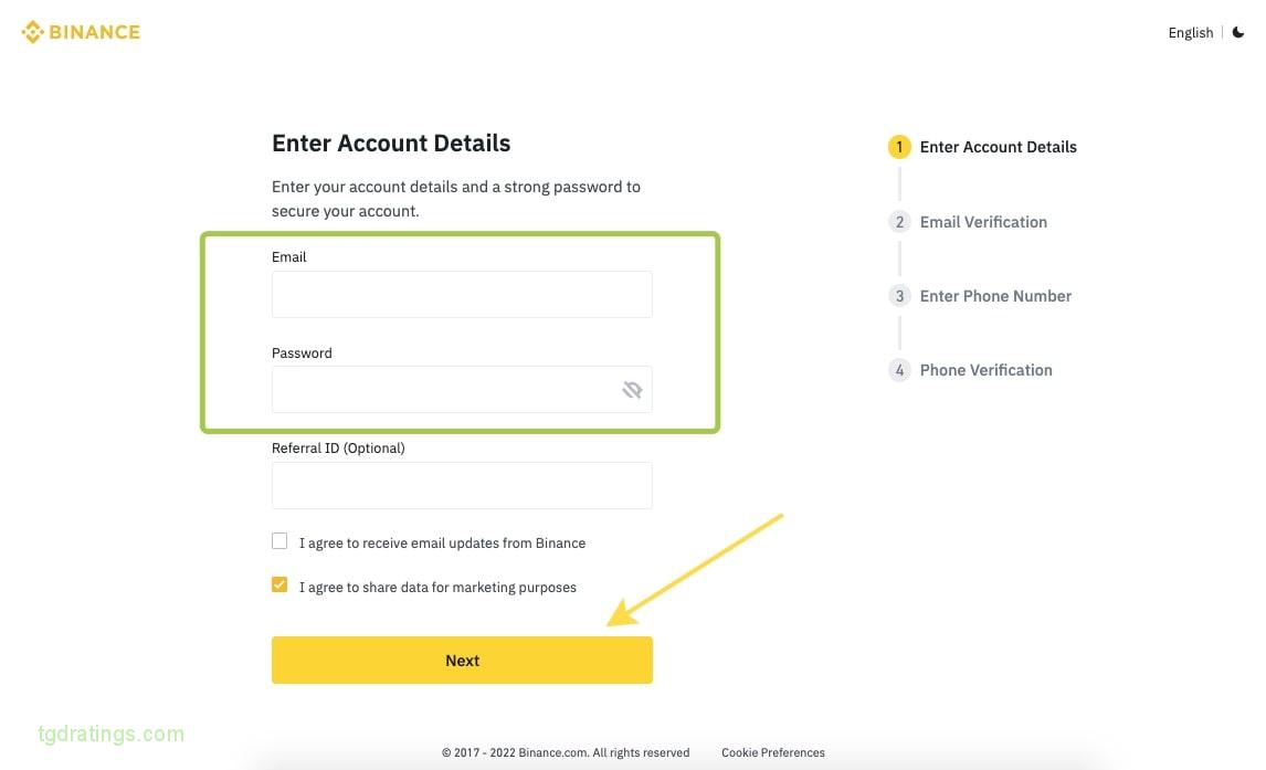 Registrar cuenta personal
