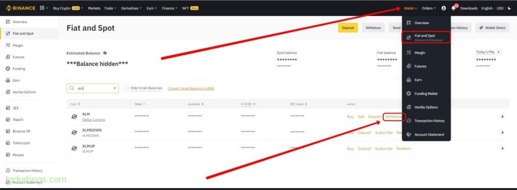 Retirar Stellar a la billetera