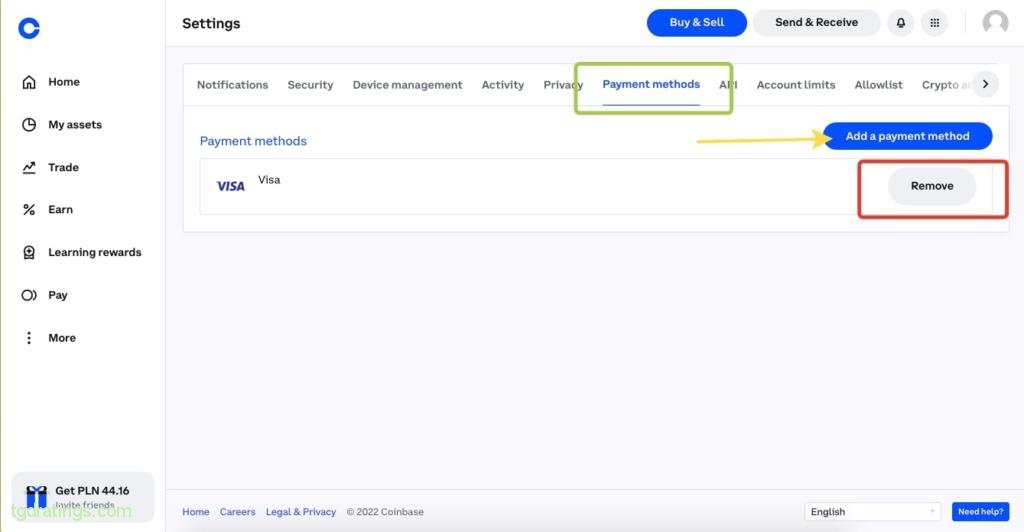 Configuración de los métodos de pago