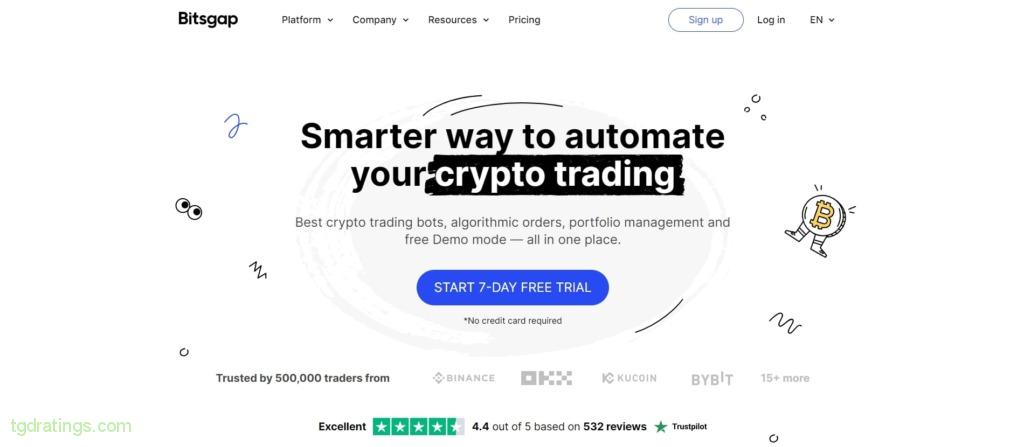 Página principal de Bitsgap