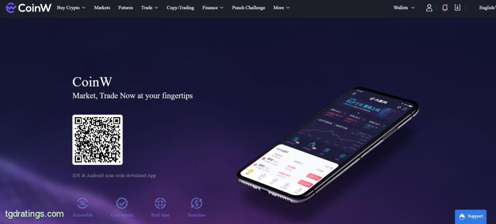 Página de descarga de Coin W