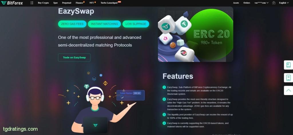 EazySwap na BitForex