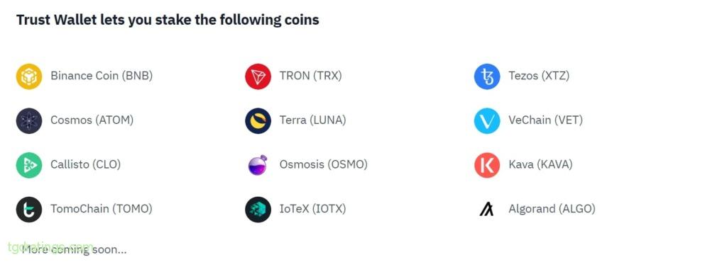 Kryptowaluty do stakingu Trust Wallet