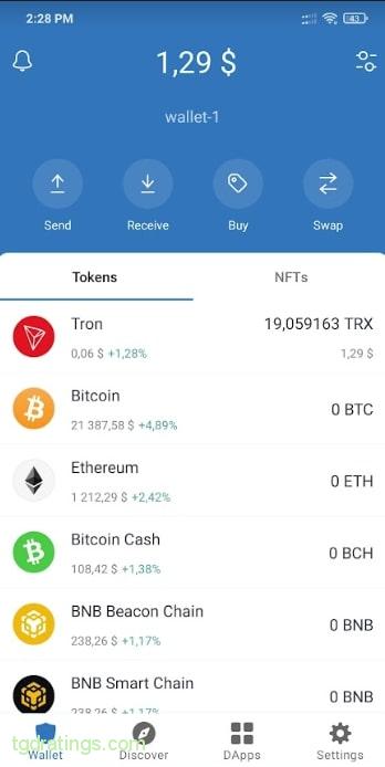 Aplikacja Trust Wallet