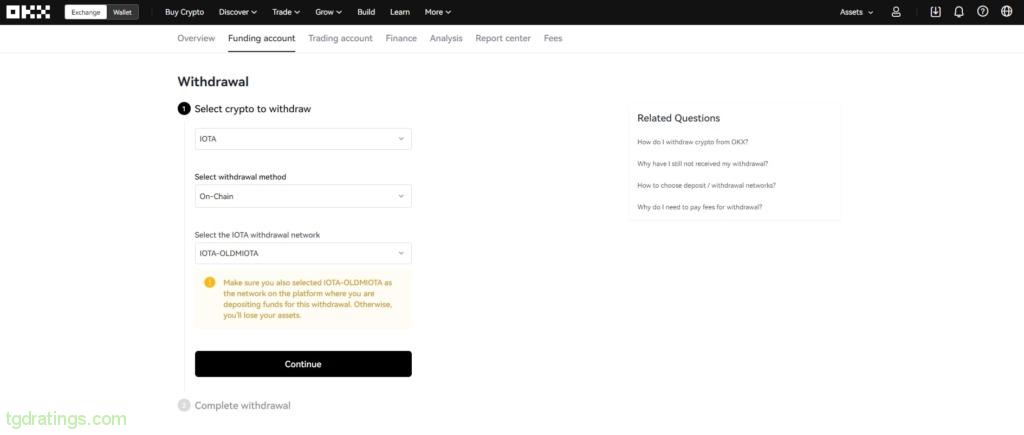 Первый шаг вывода IOTA
