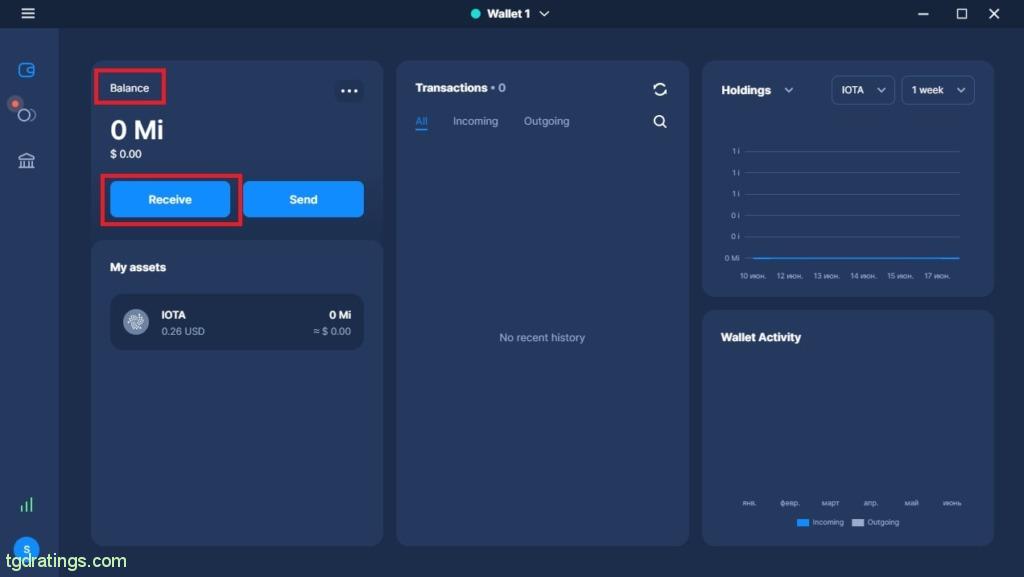 Интерфейс Firefly Wallet