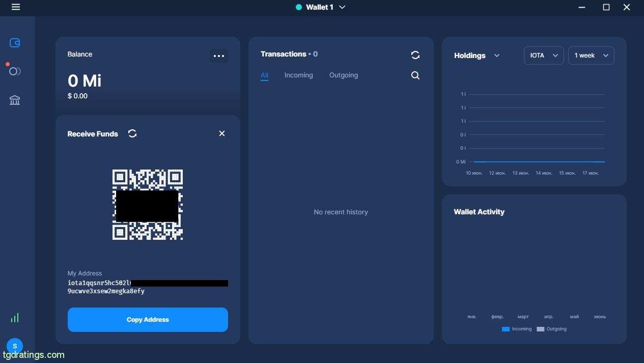 Интерфейс Firefly Wallet