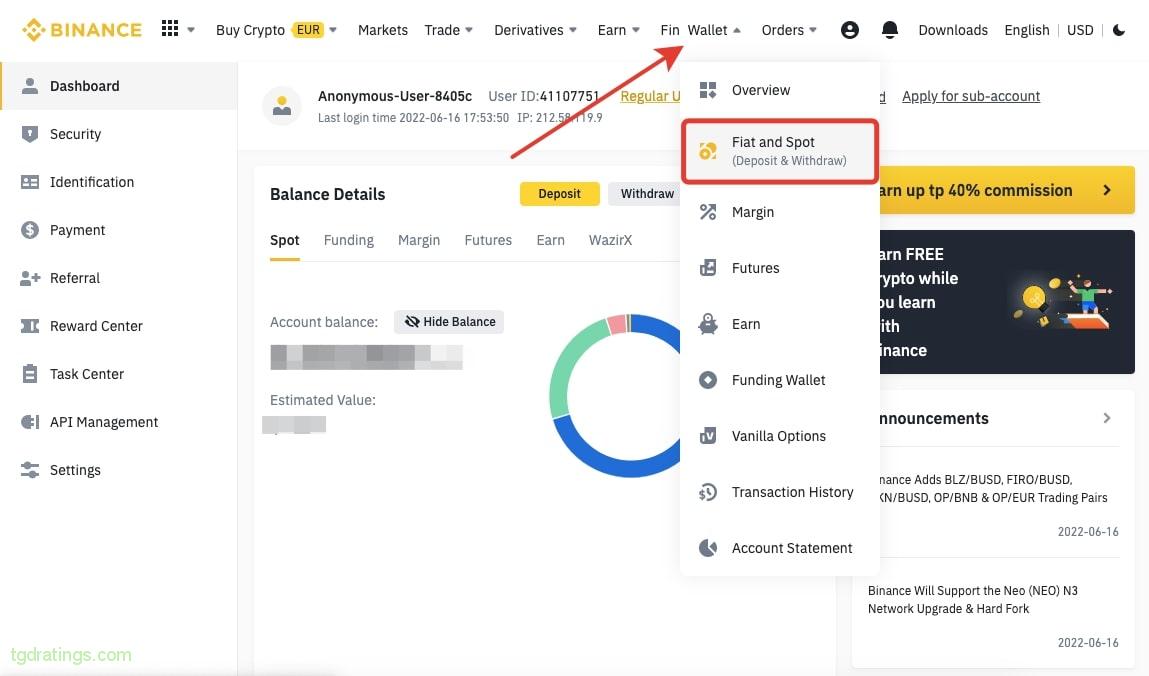 Как пополнить счет на бирже Binance