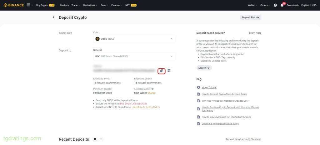 Пополнение счета на бирже Binance