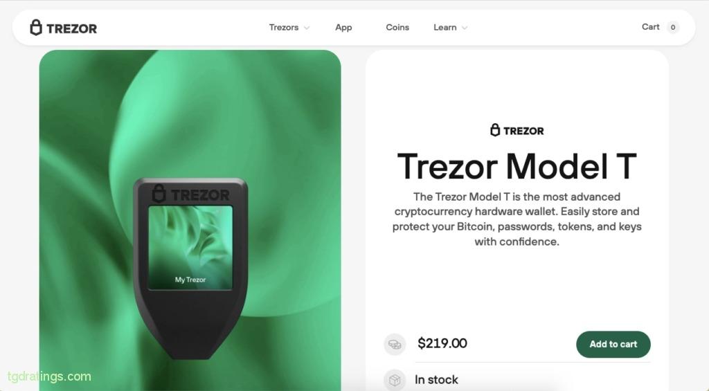 Криптовалютный кошелек Trezor Model T