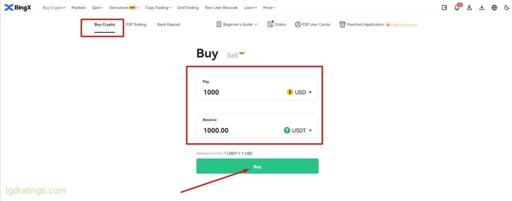 Начало покупки криптовалюты за фиат