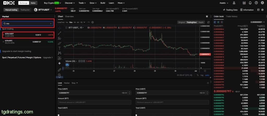 Terminal and search field interface