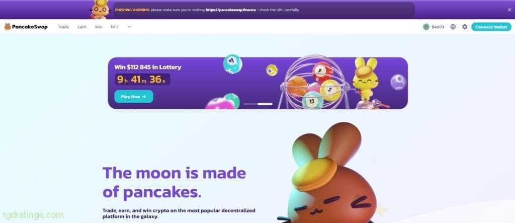 PancakeSwap homepage
