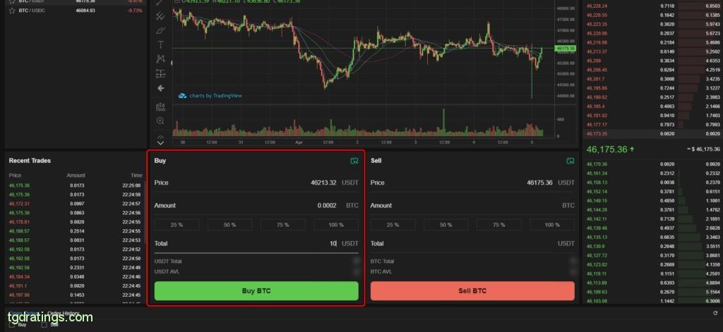 Buying Cryptocurrency on BitForex
