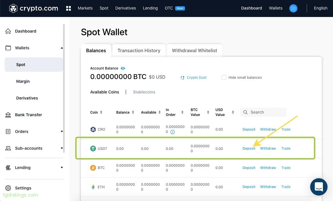 USDT deposit