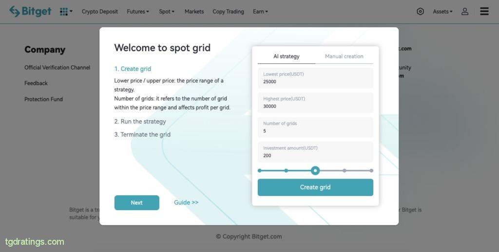 Algotrading on the Bitget exchange