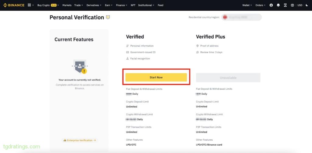 Binance verification levels