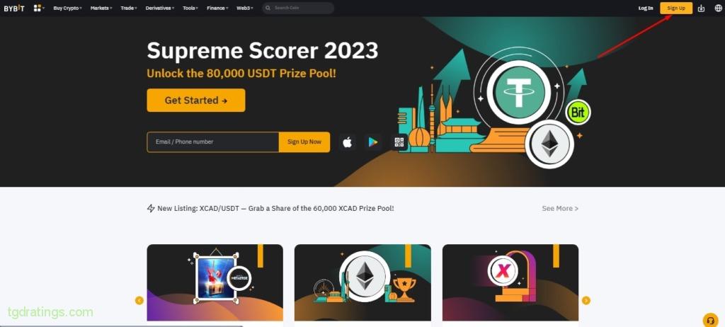 Bybit front page