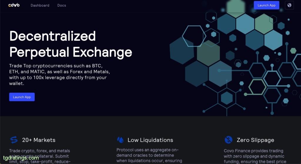 Covo Finance homepage